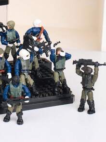 Figuras de bloques de construcción militares - Set de 12 modelos en miniatura, perfectos para la construcción de escenas, juguetes en bolsas ciegas al azar