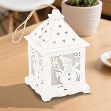 Christmas Lantern, Snowman/Elk/Angel Hanging Lantern LED Wood Lantern Toy For Holiday Party