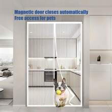 1pc 2d Magnetic Door Curtain - Automatic Closure, Pet Friendly Insect And Mosquito Net, Suitable For Front And Rear Doors, Bedrooms, Kitchens, Balconies - Easy To Install Without Tools, Compatible With Wooden/Aluminum Doors - Elegant Home Decoration, Breathable Fabric, Essential For Apartment Life - Multicolor - View 5