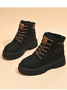 Botas de trabajo marrones para mujer, botas de construcción duradera para otoño, botas vaqueras con puntera de acero, impermeables y antideslizantes - Adecuadas para diversas actividades diarias (forro térmico para mayor calidez), de moda, casuales y cálidas (Corre pequeño, pida medio número talla grande si tiene los pies anchos)