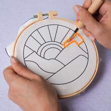 2025新款DIY风景刺绣套装（含杯垫） - 完整初学者刺绣入门套装，包含工具和混合颜色，生日礼物、圣诞礼物、完美礼物