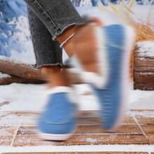 Women's Canvas Shoes Autumn And Winter Old Beijing Canvas Shoes Women's Sneakers Breathable Women's Work Shoes Slip-On Casual Shoes - 淺藍色 - 查看 4