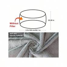 Bean Bag Cover - Big Round Soft Fluffy PV Velvet Sofa Bed Cover For Living Room, Lazy Sofa - 5ft Snow Gray - 深灰色 - 查看 3