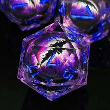 HAOMEJA Resin Dragon Eye Dice Set 7 Pcs Liquid Core Dice Role Playing Dice Apply To Dice Christmas Gift,Dice,Dice Tower - Multicolor - View 7