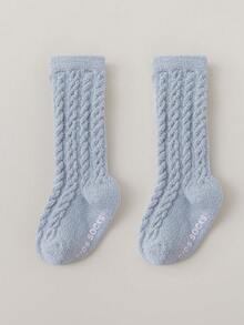 1 Pair Baby Thick Anti-Slip Mid-Calf Socks, Autumn/Winter - Multicolor - View 14