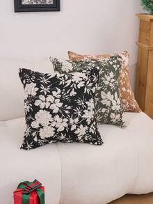 1 pieza Funda de almohada cuadrada de jacquard floral vintage, extraíble y lavable, adecuada para sala de estar, sofá, dormitorio, jardín, exterior, coche, decoración de otoño/invierno, fiesta (selección de multicolor)