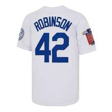 Boyfriend Style Men 42 Jackie Robinson Robinson Jersey Retro Casual Short Sleeves Button Down Boyfriend Style Men's Party Sports Baseball Jerseys White  Elastic Fabric - Delicate Embroidery Retro Sports Style,Fashionable, Casual, Loose Front Buckle, Suitable For Baseball And Casual Themed Activities Baseball Shirt - trắng - Xem 3
