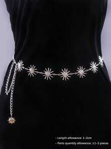 1 件优雅时尚向日葵腰链，适合海滩、派对、度假和日常穿着 - 銀色 - 查看 5