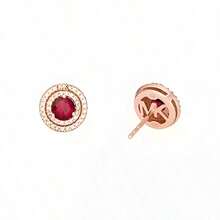 Michael Kors 1 Pereche Cercei Stud pentru Femei Placați cu Aur Roz de 14K, Cu Rubin Nanogem, MKC1588BH791, Potriviti pentru Nunți și Petreceri Zilnice, Cadou de Sărbători pentru Iubită