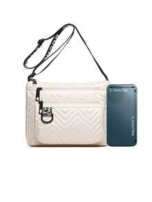 时尚女士包，多层商务包，单肩包，大容量，牛津布面料，多口袋，斜挎包，刺绣线，妈妈包 - 彩色 - 查看 4