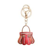 1Pc Exquisite Enamel Bag Keychain Inlaid Rhinestone Keychain Handbag Key Chain Automobile Hanging Ornament Gift Cute Women's Bag Pendant Suitable For Daily Commuting, Going Out With Friends, Vacation, Evening Party, Christmas Party Match, Suitable For Giving Yourself, Friends, Family, Girlfriend, Great Gift For Mothers On Valentine's Day Or Mother's Day, Autumn, Winter, Halloween - 黑白 - 查看 7
