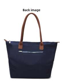 Túi Tote Vải Oxford Dung Tích Lớn Thời Trang Đơn Giản Cho Nữ, Túi Đeo Vai Đa Năng Nhẹ, Túi Xách Thường Ngày Hợp Thời Trang, Thích Hợp Cho Việc Đi Làm Và Những Chuyến Đi Ngắn Ngày - Màu xanh lam - Xem 8