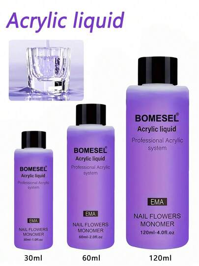 30ml/60ml/120ml Nail Art Acrylic Liquid Monomer - Acrylic Professional Liquid Monomer Nail Extension Liquid Nail System Kit For Acrylic Nail Extension Quick Dry,Acrylic Nail Brush, For Acrylic Nail Extension, Nail System Kit Acrylic Nail Extension Quick Drying For Beginners DIY At Home Professional Nail Salon Use Acrylic Press On Nails
