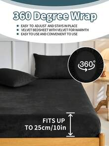 1pc Fitted Sheet, Bedding, Mattress Protector, Bed Cover, Cozy Home Textile, Soft-Comfortable Mattress Cover, Solid Color Sheet, Deep Pocket, Bed Sheet Only, Without Pillowcase, Dustproof, Machine Washable, Bedding Gifts, Fits For Twin Full King Queen Size Beds, Machine Washable, Autumn Decor, Winter Decor