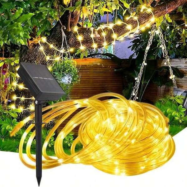 Christmas Lights, 50 LED Solar-Powered Outdoor String Lights With 8 Modes, Waterproof Trampoline Accessories Camping Rope Lights For Outdoor Trampoline, Camping, And Christmas Decoration