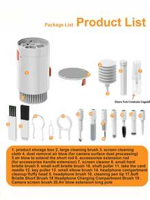 20 In 1 Cleaner Kit,Multifunctional Cleaner Kit For Electronic Devices, Keyboard Cleaning Brush, Headphones Cleaner Kit For AirPods, Multi-Tool For Cleaning Laptop, Earbuds, Camera, Cellphones (White)