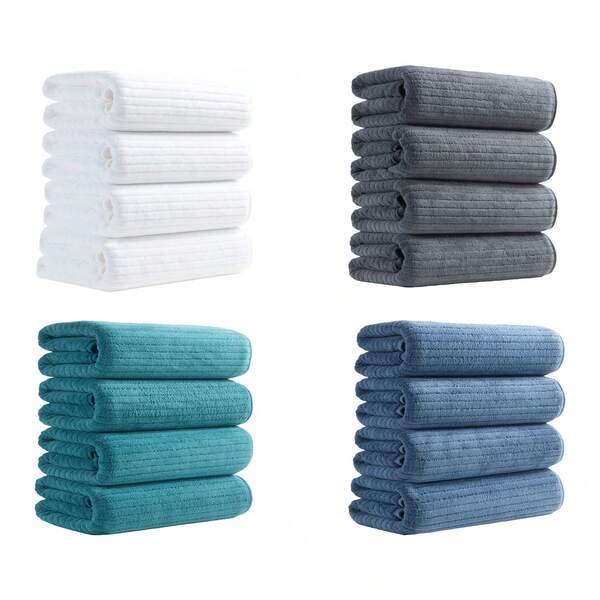 4pcs Solid Color Soft Bath Towels, 100x200 Cm Extra Large Absorbent Bath Sheets For Bathroom Hotel Gym Camping, Best Gift For Christmas Shower Towels For Beaty Salon, Hotel Sports,Home Essentials, Towel, Skin Care Bath Towel Sheet