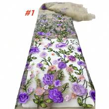 Wholesale French Luxury Mesh Embroidery Lace Fabric 2025 High Quality African Nigerian 3D Flower Tulle Net Lace For Women Dress Sewing - Multicolor - View 5