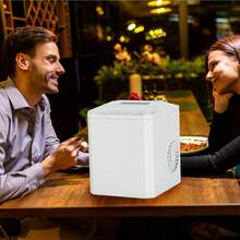 OLIXIS Countertop Ice Maker, 9 Ice Cubes In 6 Minutes, 26 Lbs Daily Capacity, Self-Cleaning Ice Machine With Basket And Scoop, Two Bullet Ice Sizes, Black - 白色 - 查看 5