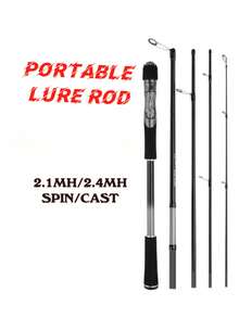 2.1MH 2.4MH Đúc và quay di động 5 đoạn Cần câu du lịch lướt sóng nước mặn Carbon quay Cần câu 12-25lb Trọng lượng mồi 7-35g Thuyền Jigging Trolling Cần câu - màu đen - Xem 1