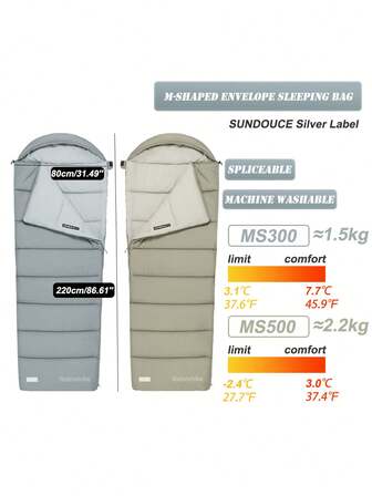 Naturehike 1 st. M-seriens sovsäck med huva i bomull, tvättbar och kopplingsbar för dubbelt campingtält, bärbar