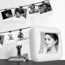 Impressora Portátil Mini, Impressora de Adesivos Mini Sem Fio com 3 Rolos de Papel de Impressão, Para Notas, Imagens, Fotos, Diários, DIY, Compatível com iOS e Android