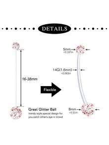 5 件装孕妇肚脐环 长条运动孕妇柔性生物塑料透明肚脐环 孕妇穿刺固定器 - 彩色 - 查看 7