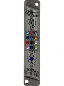 TALISMAN4U Estuche de peltre con pergamino 12 Tribes de Hoshen Puerta Mezuza 4 Pulgadas - 1 - Ver 9