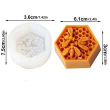 1pc Ins Relief Bee Honeycomb Shape Silicone Mold DIY Single Hole Handmade Essential Oil Soap Mold Silicone Mold For Soap, Non-Stick DIY Craft Mold With Honeycomb Design, Easy Release & Clean, Perfect For Beginners, Pet Treats, Formation, Intricate Shapes, Soap Making, Threedimensional Ornament, Tray, Beginners Crafting - White - View 14