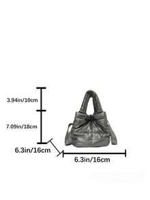 新款女士棉质小手提包，时尚简约隔层棉质羽绒包，手提桶包，百搭单肩斜挎包 - 彩色 - 查看 12