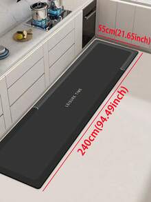 Una alfombrilla de cocina de gel de sílice con diseño de marco gris y negro, antifatiga, antideslizante, absorbente, de secado rápido, adecuada para cocina, baño, lavandería, entrada, etc., decoración de habitación