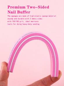 3 Piezas/5 Piezas/10 Piezas Limas de esponja para uñas, bloques de pulido de doble cara, herramientas de pulido de uñas, limas de conformado de uñas en forma de media luna, tiras de pulido, pulido de superficie de uñas, herramientas especializadas para dar forma a las uñas - Multicolor - Ver 4