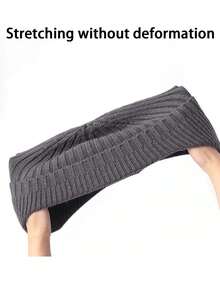 1PC Hat Men's Autumn/Winter Knitted Hat Thickened Knitted Hat, Ear Protector Head Cap Cold Resistant Warm Hat