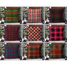 1pcs Faux Linen Plaid & Tartan Pillow Cover, Christmas Holiday Throw Pillow Case, Scottish Style Pattern Winter Pillow Case, Boho New Year Decor New Year Pillow Cover18*18 Winter Decor Farmhouse Christmas Gift New Year Gift Christmas Decor Happy Holidays Pillow Cases Home Decor Living Room Decor Christmas Style Pillow Cover New Year Pillow Cover Single Side Print Without Zipper - 3 - 查看 2