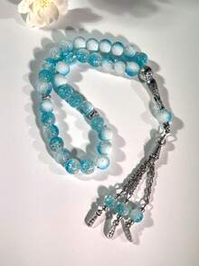 全新 33 件 10 毫米裂纹玻璃穆斯林念珠玫瑰经手链 Tasbih - 彩色 - 查看 8