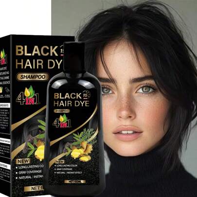 Dầu gội nhuộm tóc thảo dược tạo bọt thuần chay, 100ml, dành cho cả nam và nữ, thuốc nhuộm tóc tự nhiên lâu trôi, dầu gội và dầu xả một bước, che phủ hiệu quả tóc bạc, chứa nhân sâm, gừng, mè đen và các tinh chất chăm sóc tóc khác, phù hợp với mọi loại tóc, sản phẩm chăm sóc và nhuộm tóc thiết yếu.