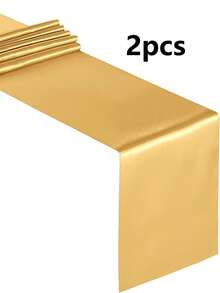 2件/5件/10件缎面婚礼装饰桌旗适用于酒店活动家居生日餐厅宴会丝带桌旗派对桌旗 - 彩色 - 查看 61