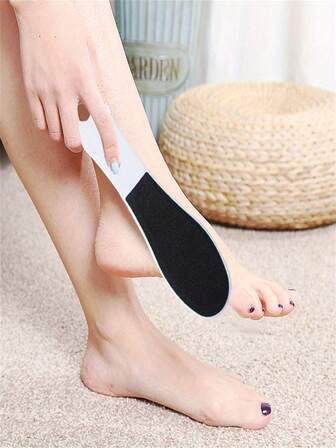 Double-Sided Foot File, Rough And Fine, Double-Sided Foot Scraper, Removes Dead Skin, Softens The Heel Cleaner, Exfoliating Foot Scraper, Plastic Handle, Double-Sided Foot Rasp To Remove Dead Skin, Beige Dust Remover For Foot Pads, Hard Beige Dust Remover Suitable For Wet And Dry Cracked Foot Care,