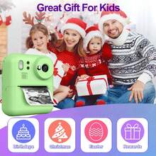 Appareil photo instantané pour enfants, prise de vue vidéo HD, convient aux enfants de 3 à 12 ans, cadeau de Noël, d'anniversaire, de vacances, pour les garçons et les filles, livré avec 3 rouleaux de papier d'impression instantanée - le meilleur choix pour les cadeaux de Noël et du Nouvel An - Multicolore - Voir 12