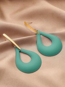 Dellgoo 1 Pair Green Hollow Water Drop Shaped Dangle Earrings