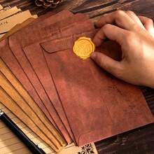 20pcs Thick Red Kraft Paper Envelopes, Vintage Romantic Handwritten Premium Birthday/Graduation Envelopes