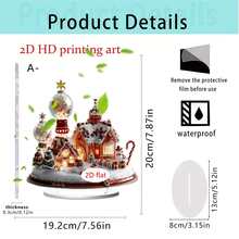 1 pièce/3 pièces Décoration de bureau d'hiver de Noël, acrylique plat 2D - Convient pour les chambres, les salons, les chambres à coucher, les salles d'étude, la décoration de bureau, les cadeaux de Noël, les fêtes à thème de vacances, etc.