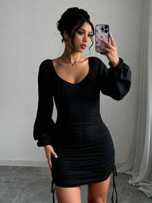 Women Short Dresses - Black - View 1