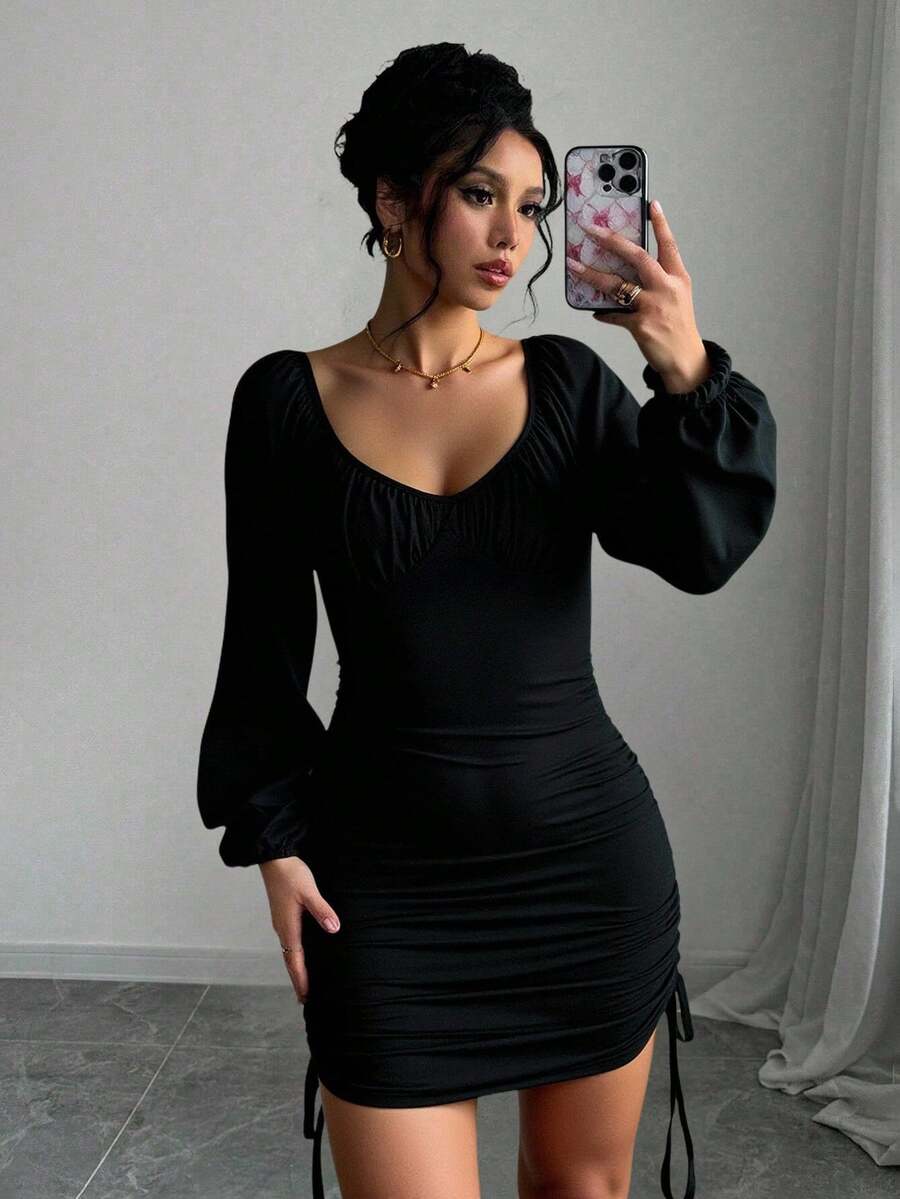 Women Short Dresses - Black - View 1