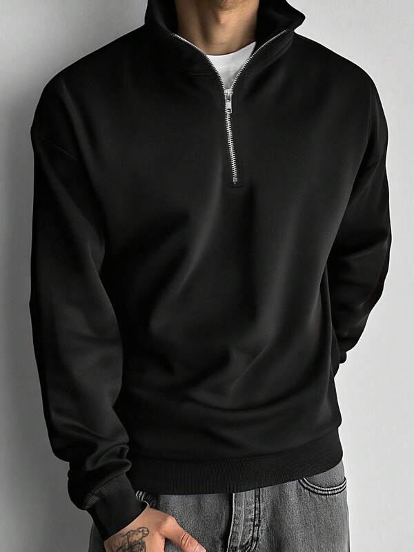 Sudadera casual de media cremallera para hombre, otoño/invierno