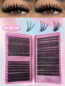 全新 300 件/15 排 5D 蓬松 DIY 睫毛簇 30D/40D/50D/60D/80D 自然浓密睫毛簇 D/DD/CC 卷曲纤细单根睫毛 8-16 毫米混合簇睫毛延长，家用睫毛延长，640/448/576/570/544/560/240/184/120/300 件 - 彩色 - 查看 12