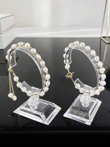 1pc Bracelet Display Stand/Velvet Watch Display Stand/Jewelry Storage Rack/Necklace Bracelet Pendant Organizer/Fashionable Women's Desktop Storage/Valentine's Day Gift - Multicolor - View 9