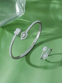 Anillo + Pulsera Lágrima - Plata