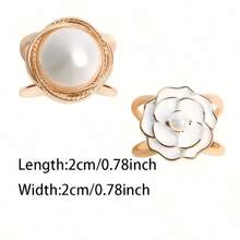 Hebilla de bufanda de imitación de oro simple para mujer, de doble uso para abrigo. Hebilla de bufanda de perlas de seda, simple y de moda, decoración de chal de camelias. Hebilla de bufanda de seda de alta gama multifuncional para camisa, pequeña hebilla cuadrada de bufanda, hebilla fija para cortavientos