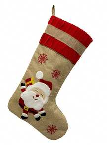 1 buc. Șosete de Crăciun din pânză de sac, șosete rustice, Moș Crăciun, om de zăpadă, reni, personaje de Crăciun, decorațiuni de sărbători în familie, șosete agățate de Crăciun, brad de Crăciun, șemineu (fulgi de zăpadă de Crăciun), decorațiuni de Crăciun, decor de cameră de iarnă
